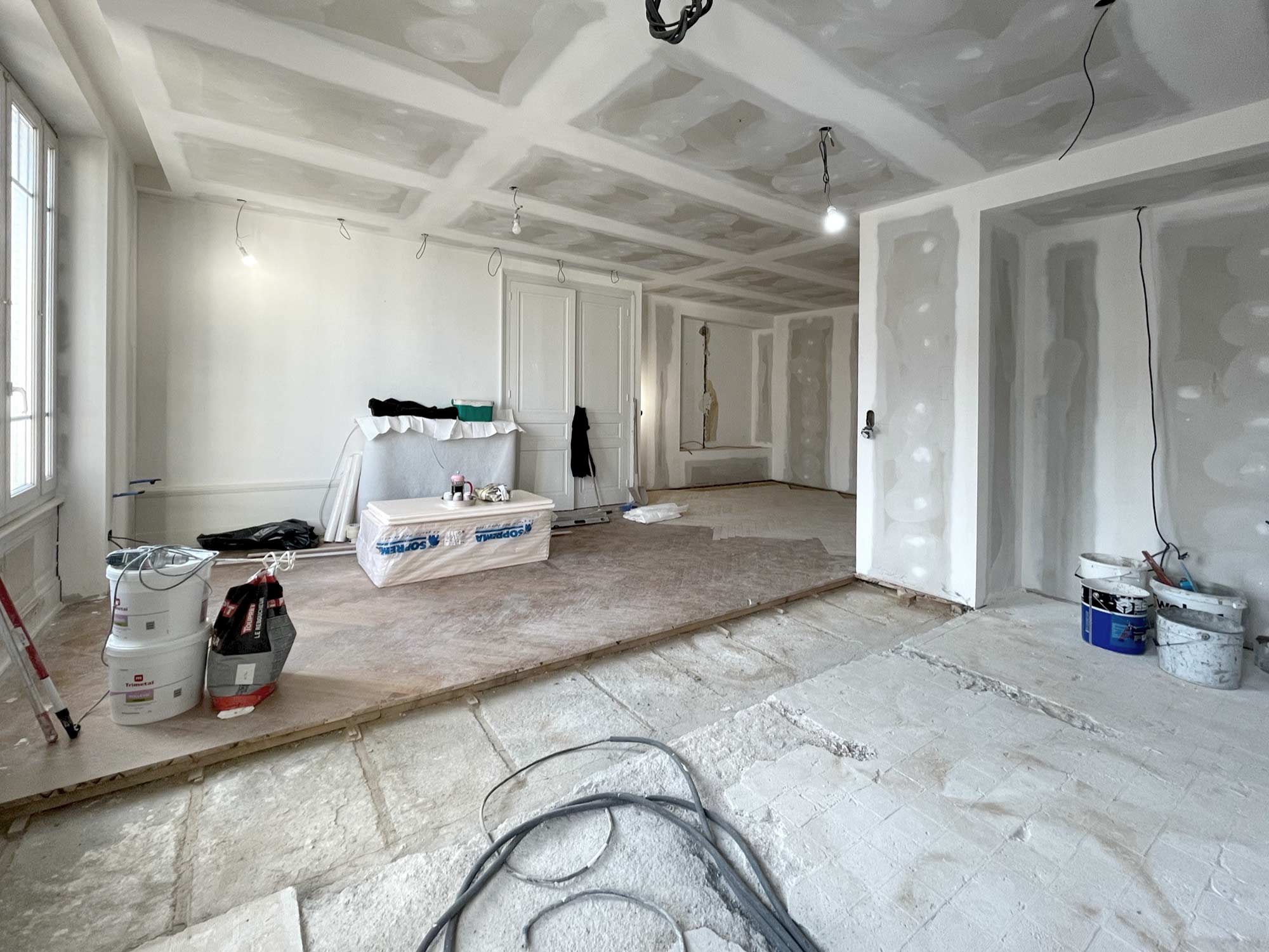 En cours de travaux, architecte d'intérieur à Lyon réalisation travaux